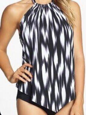 Magic Suit Women's Better Coverage Cascade Halter Top Tankini Swimsuit Top Sz 10